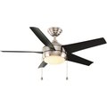 Home Decorators Collection Windward 44 in. LED Brushed Nickel Ceiling Fan with Light Kit 37565